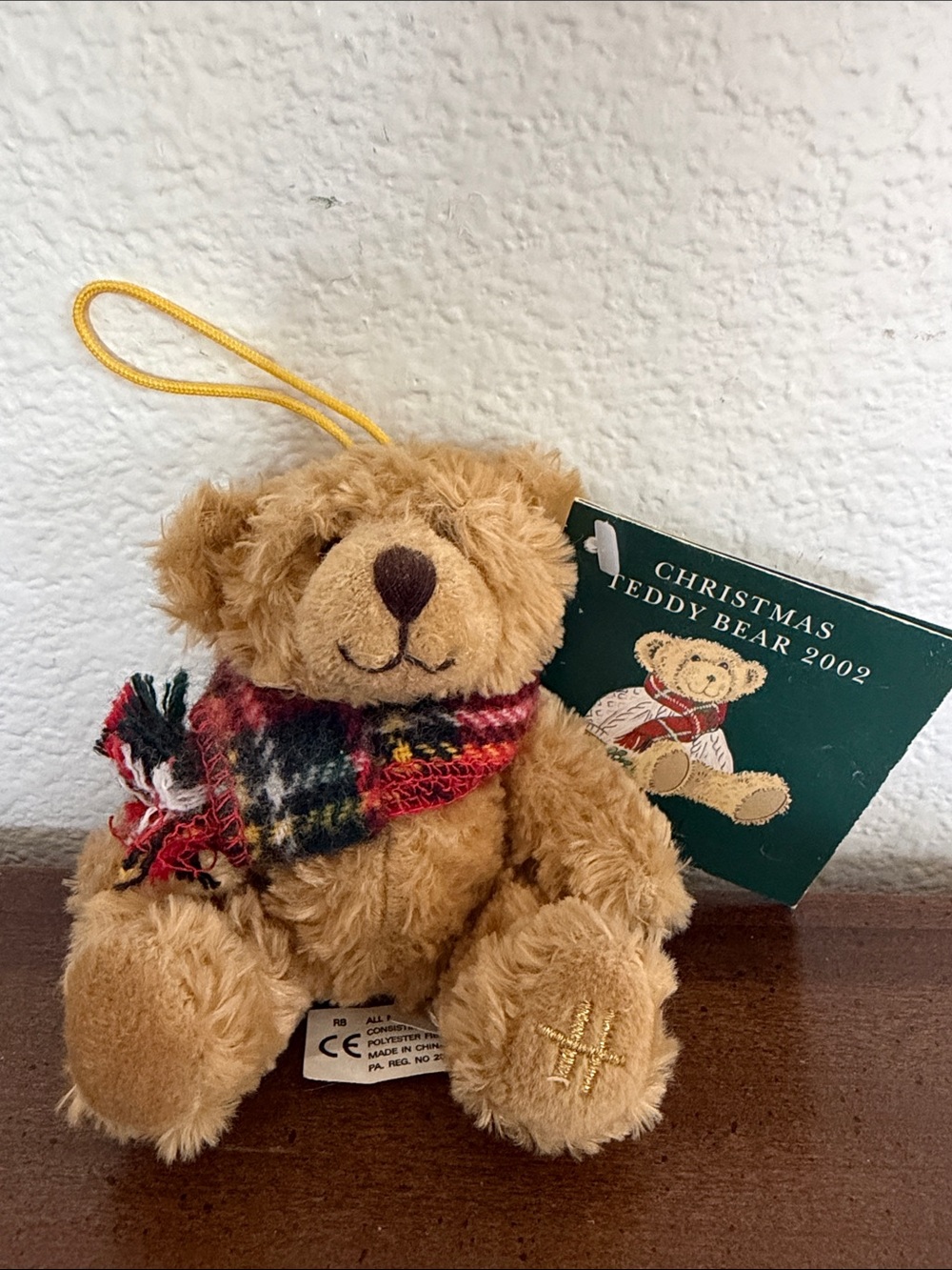 Harrods London Christmas Teddy Bear 2002 Plush Ornament NWT
